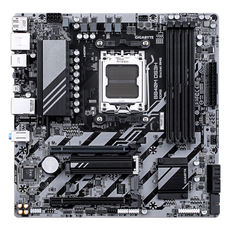 MOTHERBOARD GIGABYTE (B840M DS3H) SOCKET AM5,4*DDR5 5200MHZ,HDMI,2*DP,MICRO ATX image 2